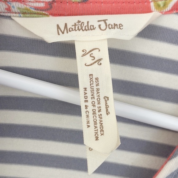 Matilda Jane Stripes All Day Short Sleeve Jumpsuit Romper Size Small - Picture 5 of 5